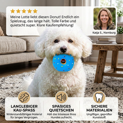 Buntes Donut-Quietschspielzeug für Hunde