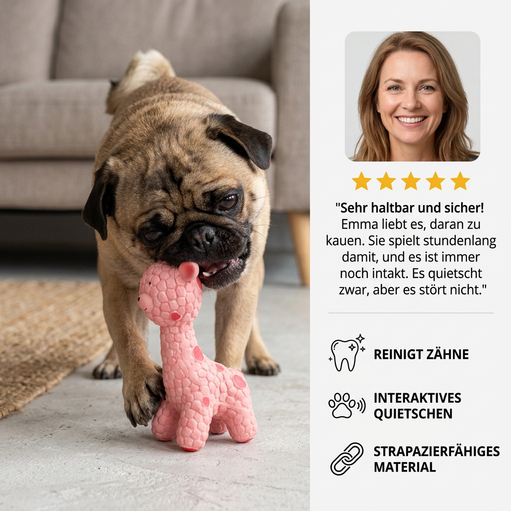 Interaktives Giraffen-Quietschspielzeug für Hunde