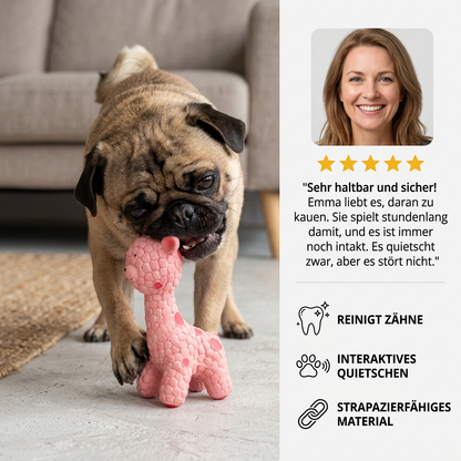 Interaktives Giraffen-Quietschspielzeug für Hunde