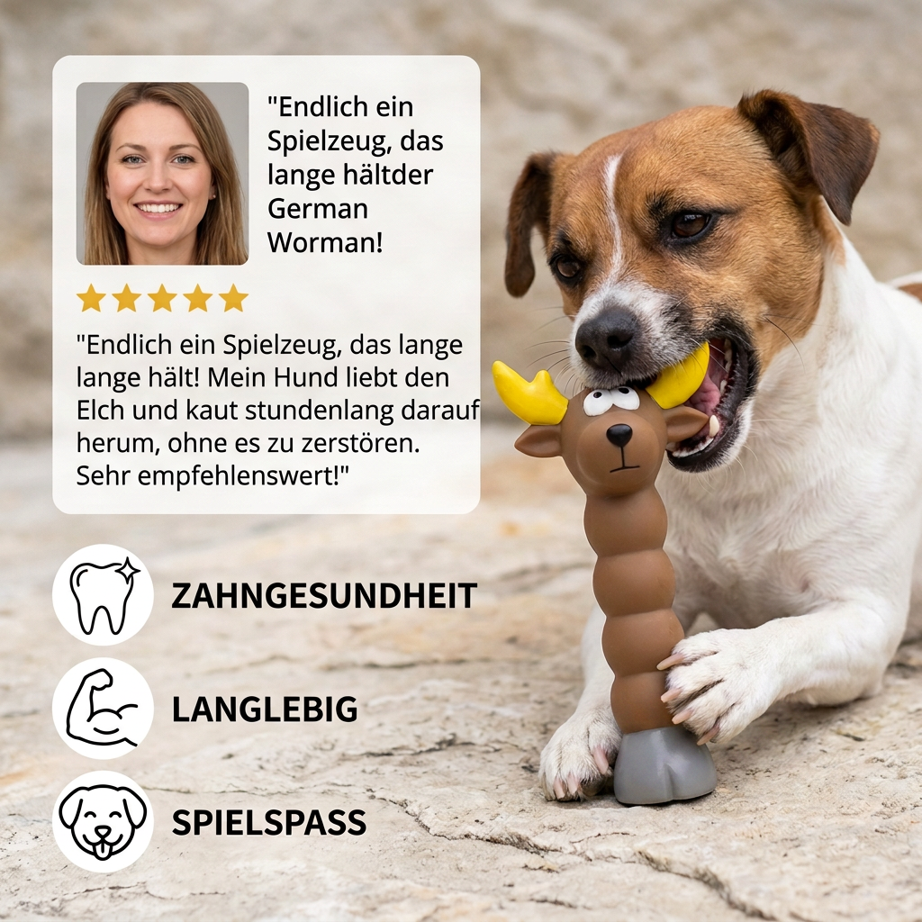 Flexibles Hundekauspielzeug in Tierform