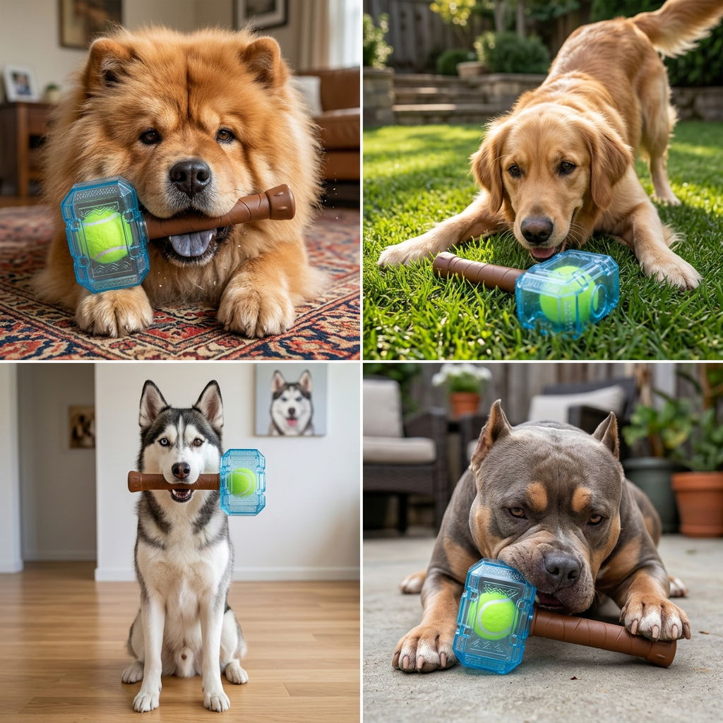 Robustes Quietsch-Hammer-Kauspielzeug für Hunde
