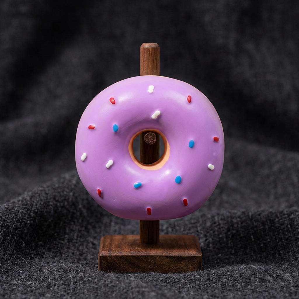Buntes Donut-Quietschspielzeug für Hunde