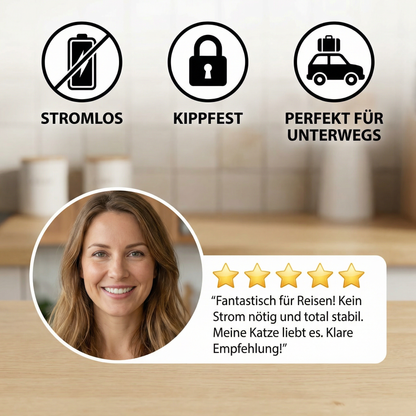 Automatischer Haustier-Wasserspender Stromlos, Kippfest und Perfekt für Unterwegs