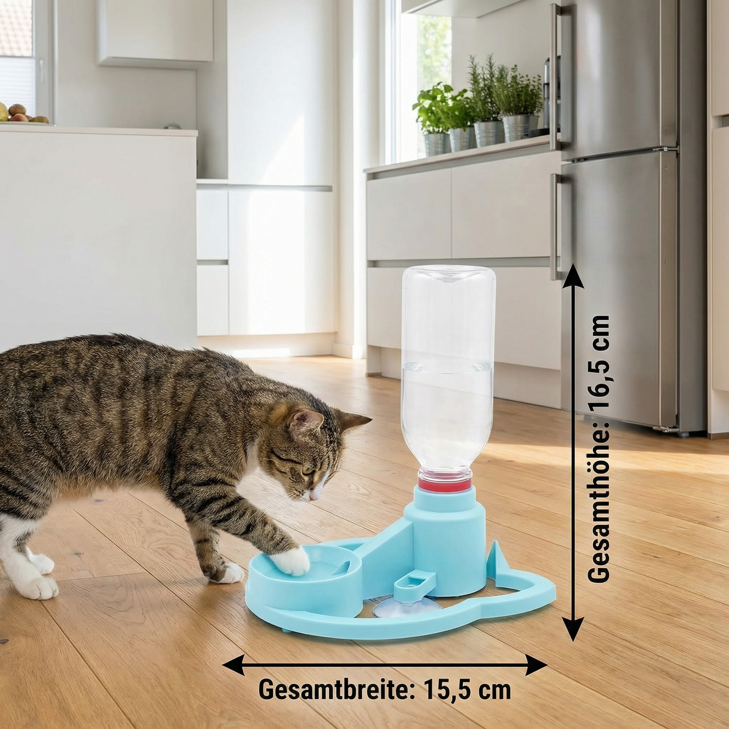 Automatischer Haustier-Wasserspender Stromlos, Kippfest und Perfekt für Unterwegs