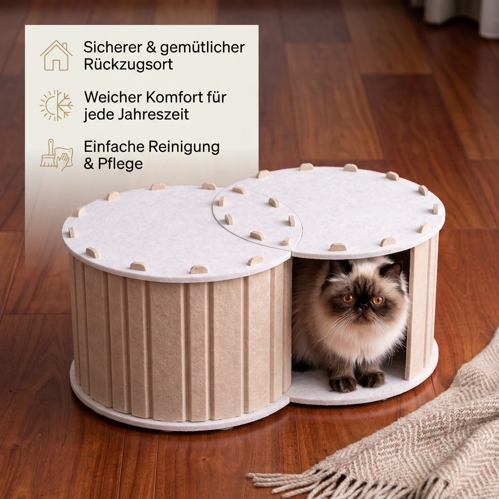 2-in-1 interaktives Katzenbett & Kratzversteck zum Spielen