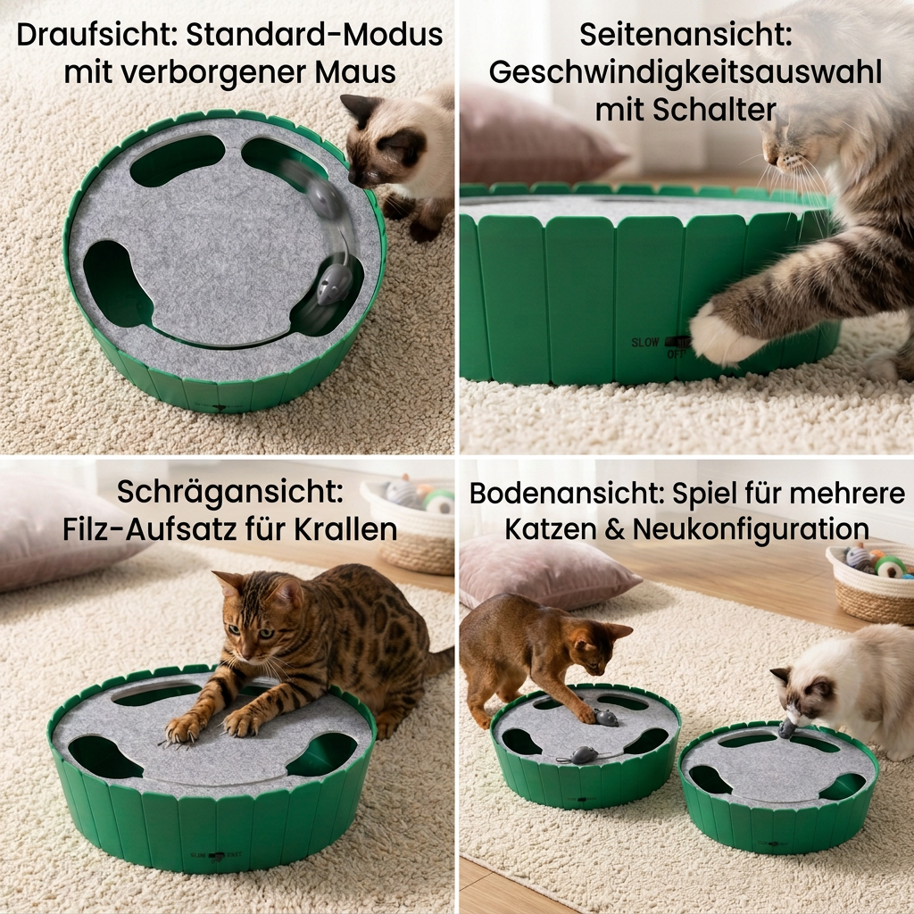 Interaktives Versteckspiel mit Maus für Katzen