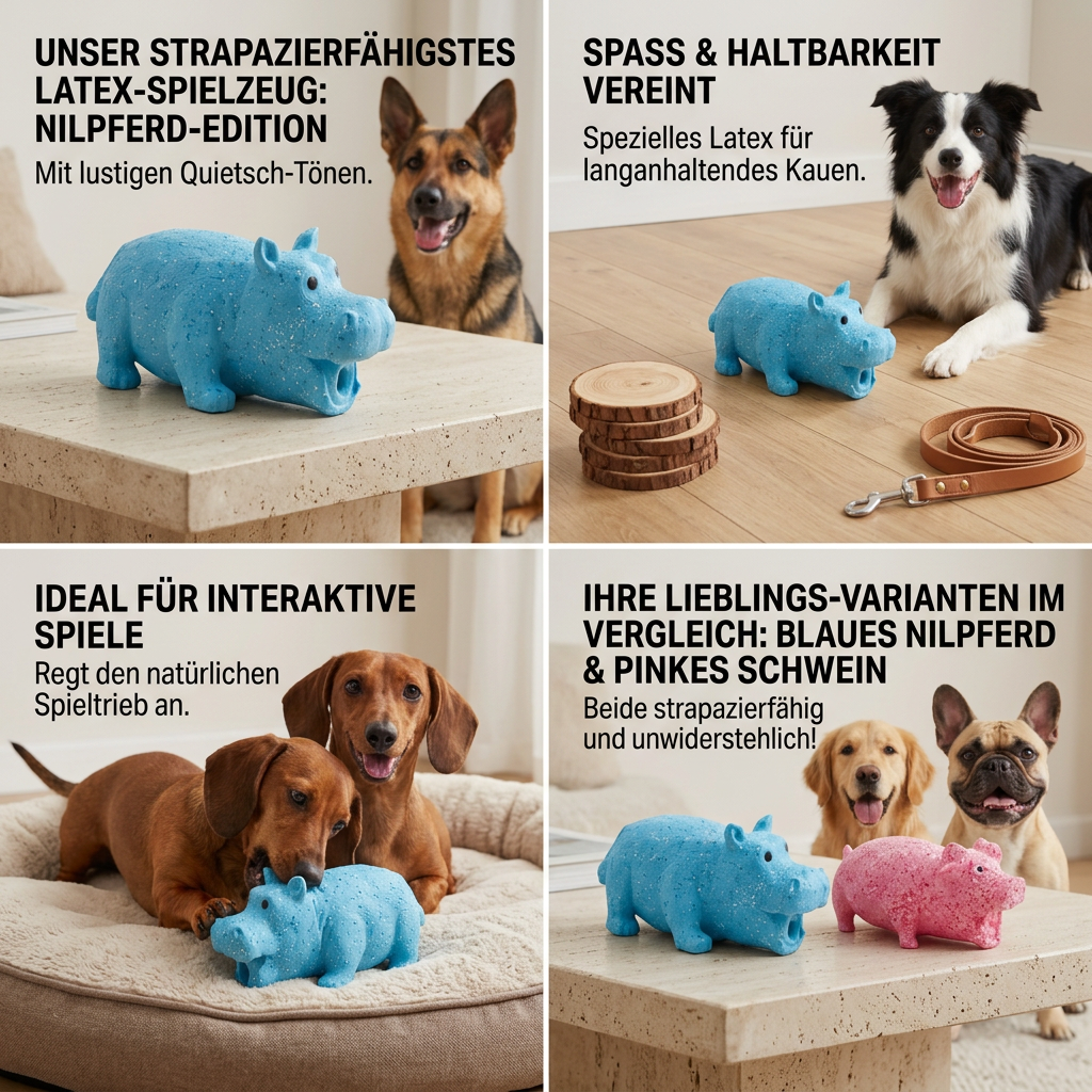 Strapazierfähiges Hundespielzeug mit lustigen Tiergeräuschen – strapazierfähiges Quietsch-Kauspielzeug aus Latex