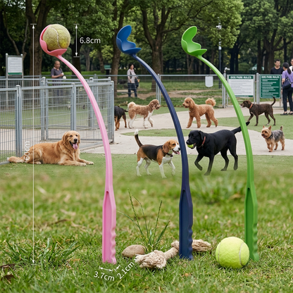 Interaktiver Tennisball-Werfer für Hunde – Apportierwerfer mit langem Griff
