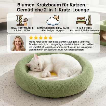 Blumen-Kratzbaum für Katzen – Gemütliche 2-in-1-Kratz-Lounge