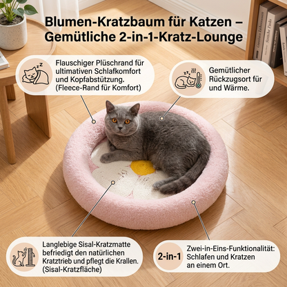Blumen-Kratzbaum für Katzen – Gemütliche 2-in-1-Kratz-Lounge