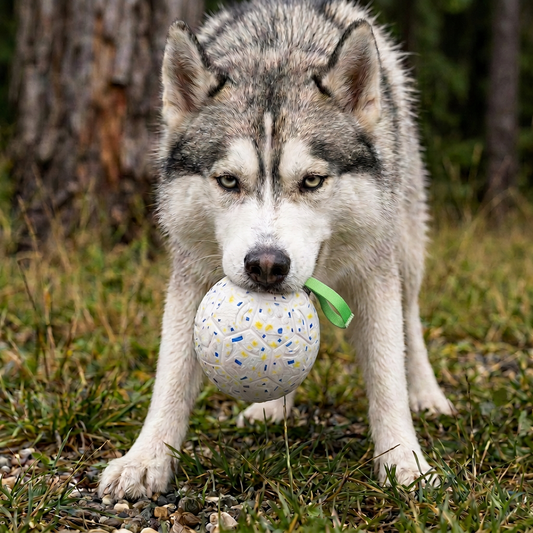 Unzerstörbarer Quietschball für Hunde – bissfestes, interaktives Zieh- und Apportierspielzeug