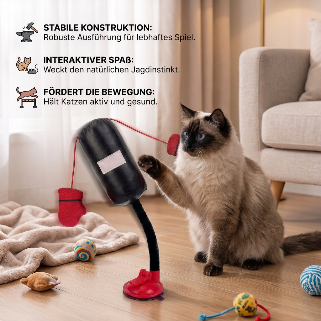 Robustes interaktives Katzen-Boxspielzeug mit Boxsack
