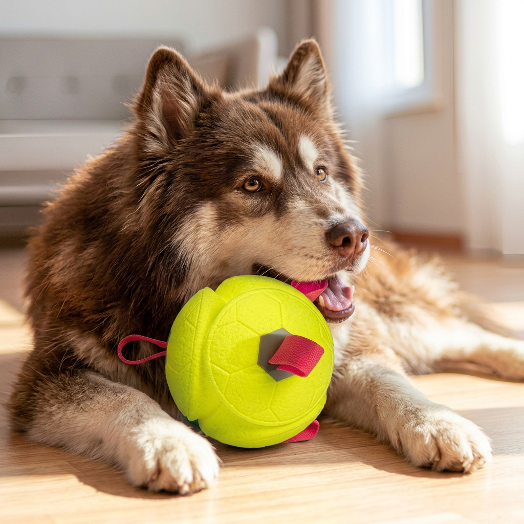 Umweltfreundlicher, unzerstörbarer Hundeball – bissfestes, interaktives Zieh- und Apportierspielzeug