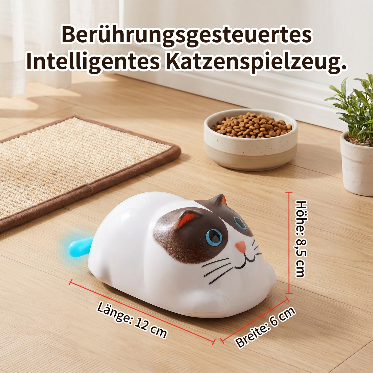 Berührungsgesteuertes intelligentes Katzenspielzeug in Roboterform