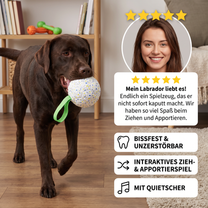 Unzerstörbarer Quietschball für Hunde – bissfestes, interaktives Zieh- und Apportierspielzeug