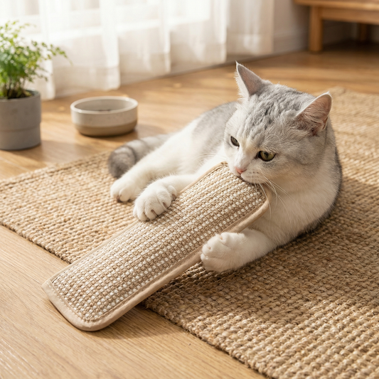 Natürliches Katzenminze Spiel Kratzpad aus Hanfseil für Krallen- und Zahnpflege