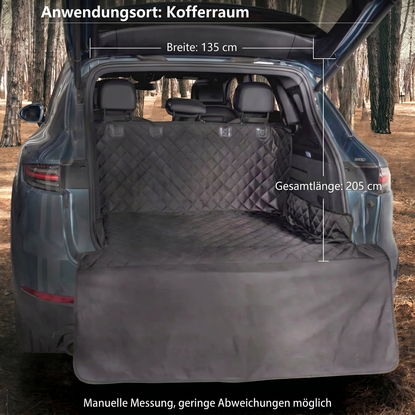 Wasserdichte SUV-Ladeflächenauskleidung für Hunde mit Stoßstangenklappe