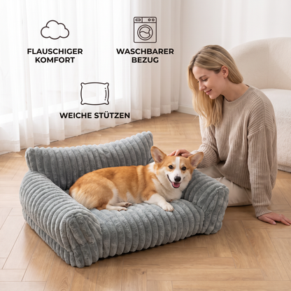 Flauschiges Wolken-Haustiersofa mit weichen Seitenpolstern & waschbarem Bezug