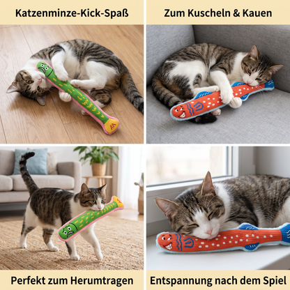 Katzenminze-Knistern-Kicker-Spielzeug – Plüsch-Katzenspielzeug zum Treten und Kuscheln