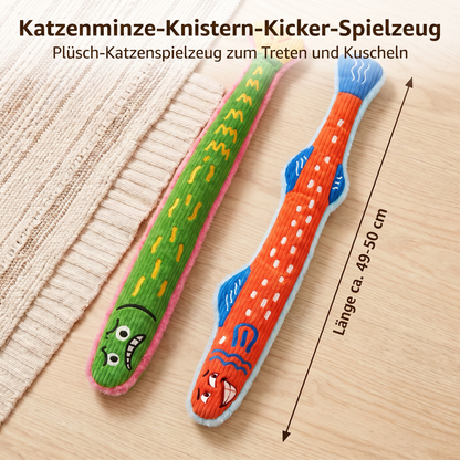 Katzenminze-Knistern-Kicker-Spielzeug – Plüsch-Katzenspielzeug zum Treten und Kuscheln