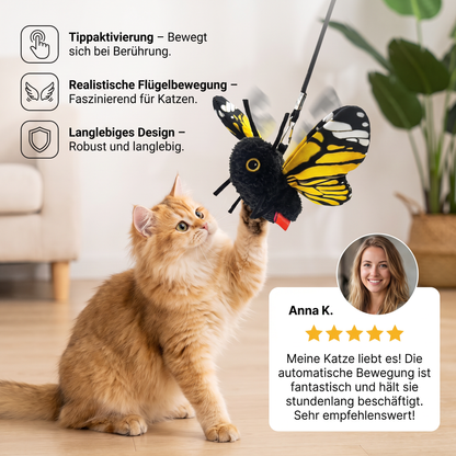 Interaktives flatterndes Schmetterlings-Katzenspielzeug – Automatischer fliegender Teaser