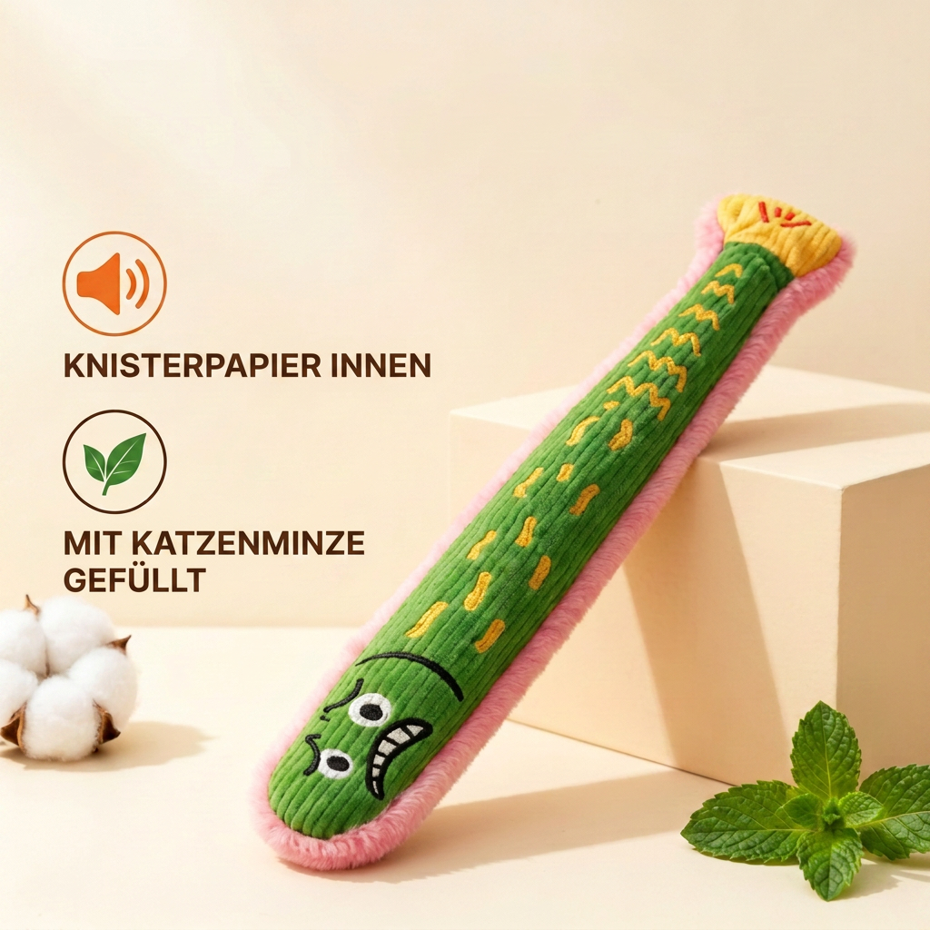 Katzenminze-Knistern-Kicker-Spielzeug – Plüsch-Katzenspielzeug zum Treten und Kuscheln