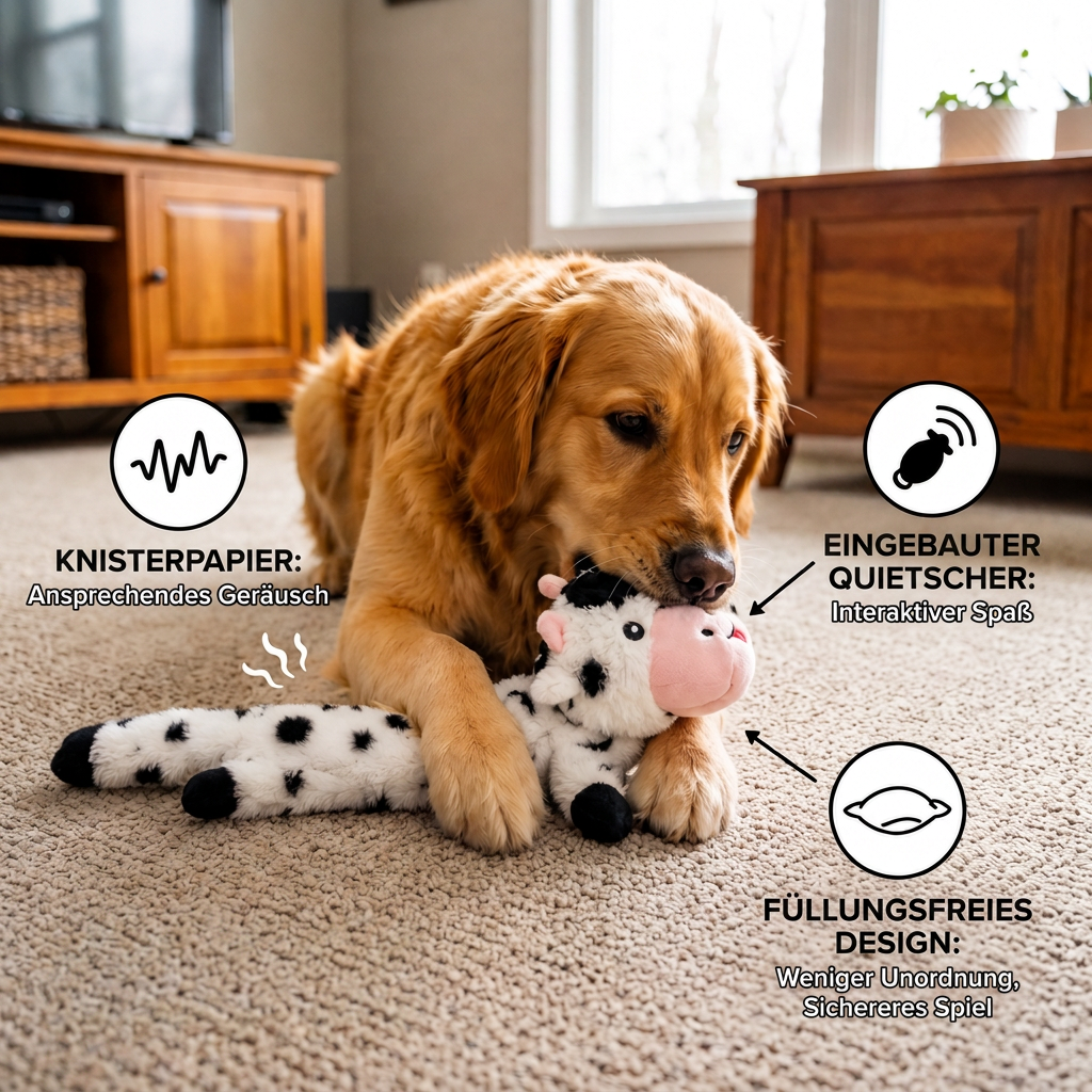Robustes, füllungsfreies Knister- und Quietsch-Hundespielzeug