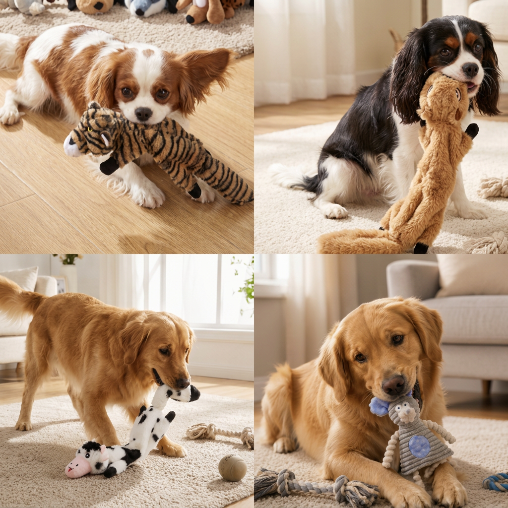 Robustes, füllungsfreies Knister- und Quietsch-Hundespielzeug