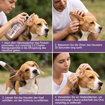 Sanfter Ohrenreiniger für Haustiere – geruchsneutrale Formel für Hunde und Katzen