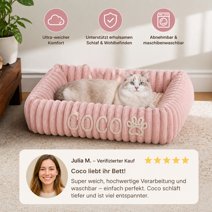 Personalisiertes, flauschiges Wolken-Katzenbett mit weicher Umrandung