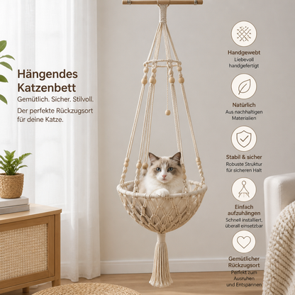 Handgewebtes hängendes Katzenbett