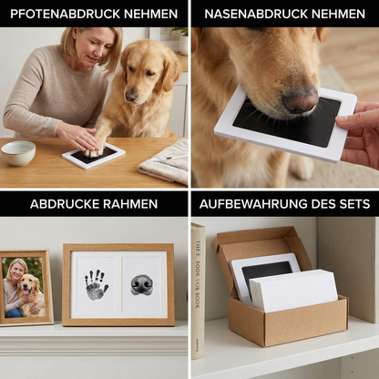 Haustier Pfoten- & Nasenabdruck-Set – DIY Erinnerungsset für Hunde