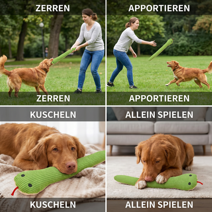 Robustes Plüschtier in Schlangenform für Hunde
