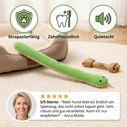 Robustes Plüschtier in Schlangenform für Hunde