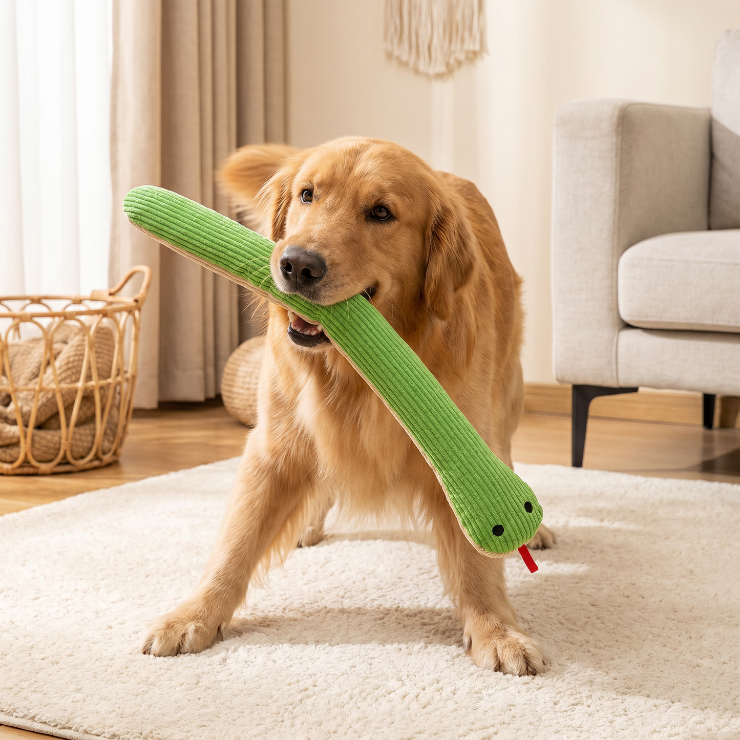 Robustes Plüschtier in Schlangenform für Hunde