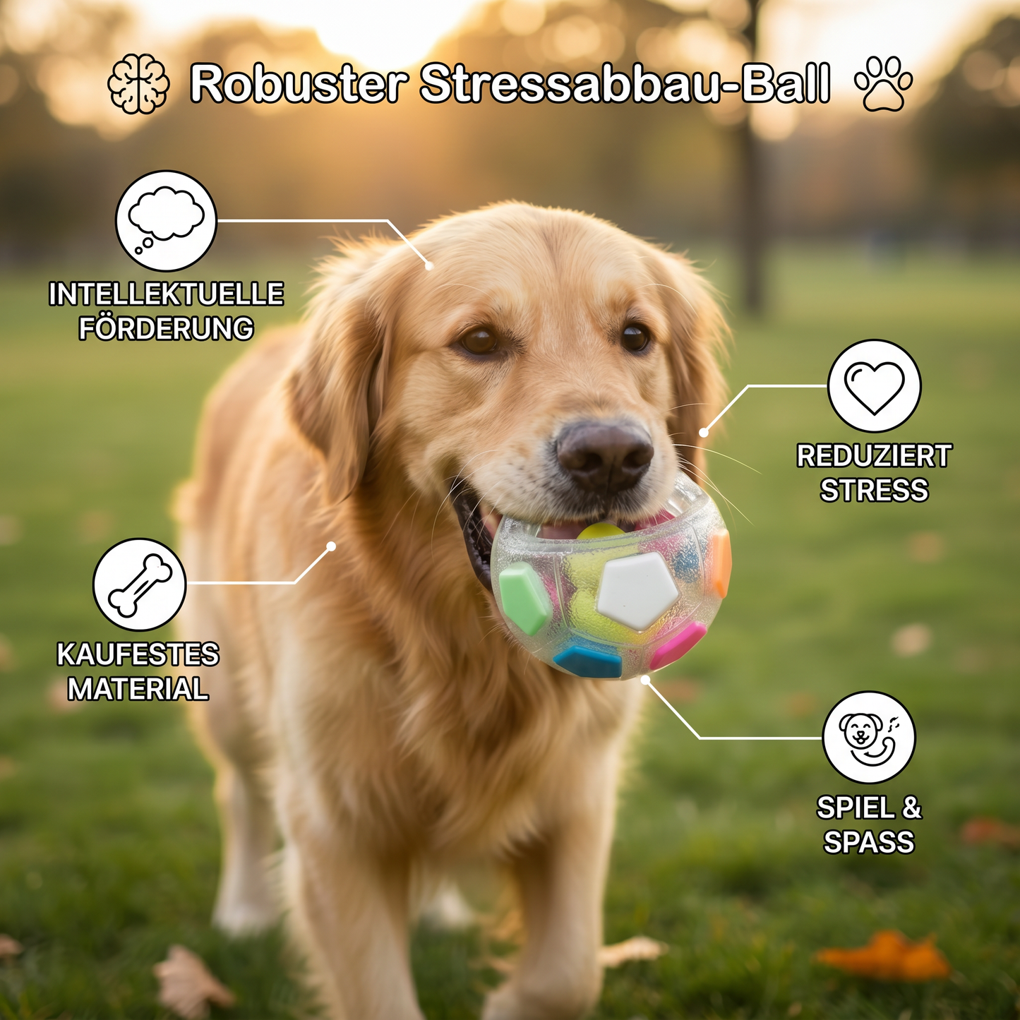 Robuster Spielzeug Ball zum Stressabbau für Hunde