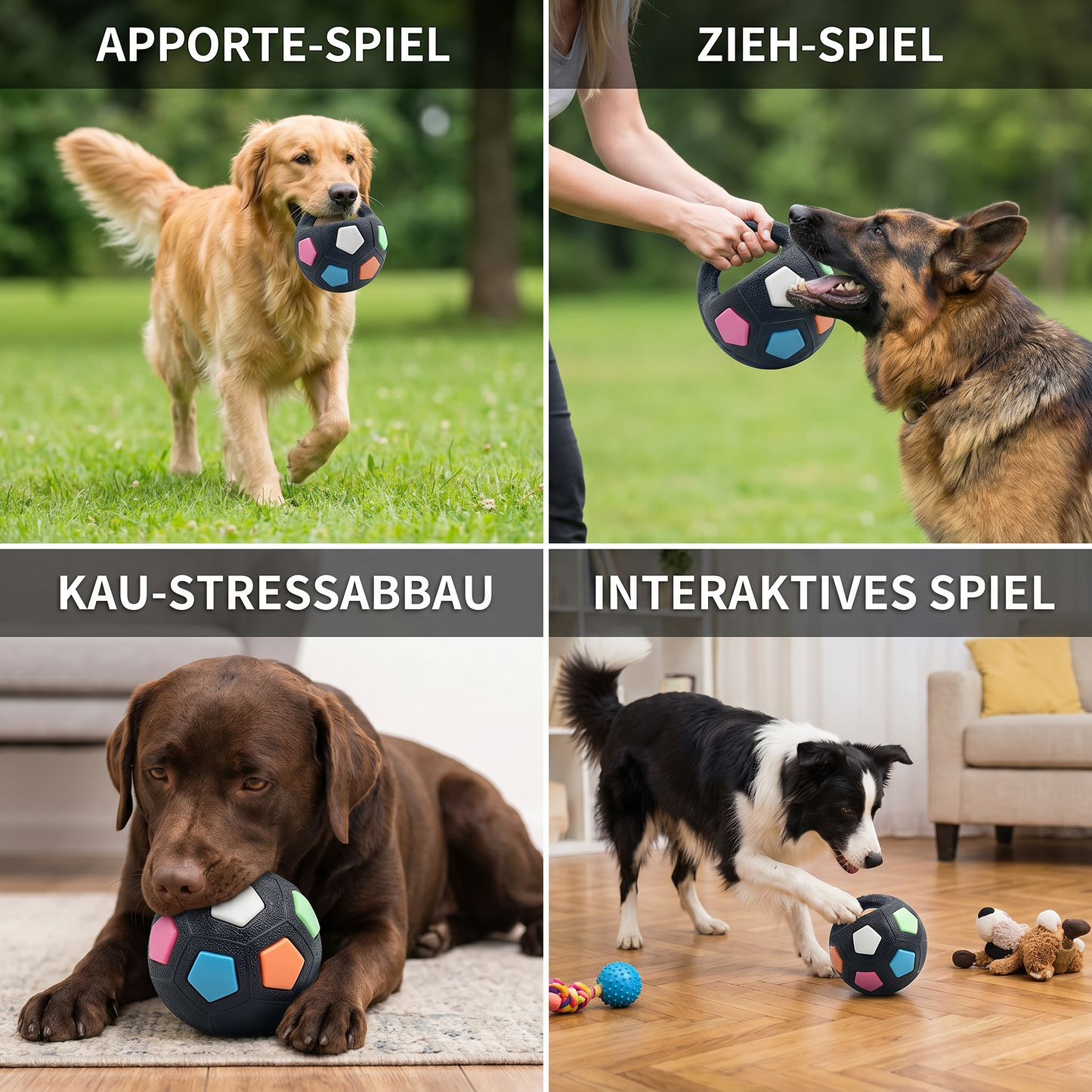 Robuster Spielzeug Ball zum Stressabbau für Hunde