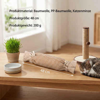 Umweltfreundliches Katzenspielzeug aus Jute mit Katzenminze – strapazierfähige interaktive Spieltasche