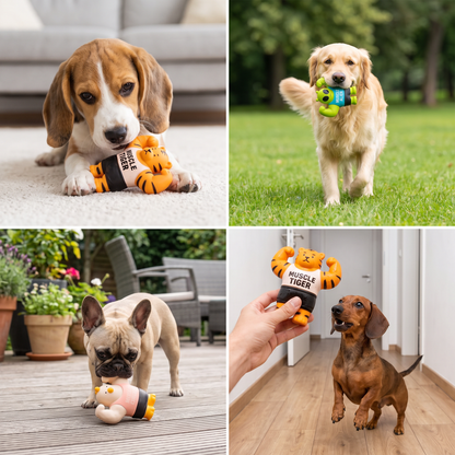 Robustes Muskelmann-Quietschspielzeug für Hunde