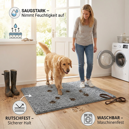 Schmutzfangmatte für Hunde – Saugstark, Rutschfest & Waschbar