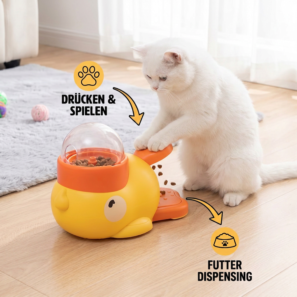 Interaktiver Spiel und Futterspender für Katzen