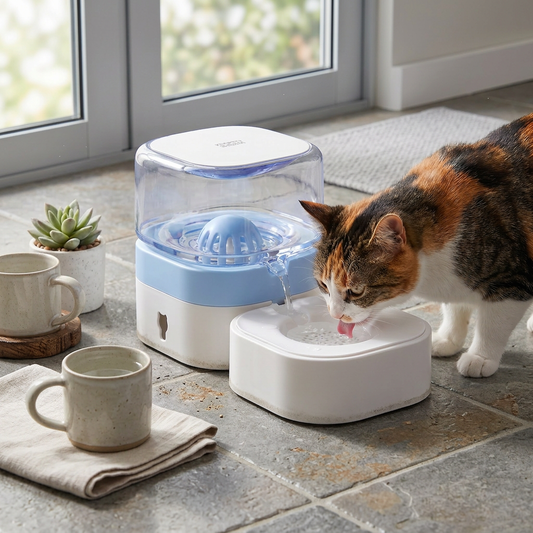 Automatischer tragbarer Wasserspender für Katzen