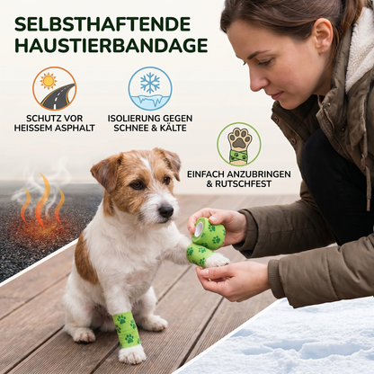 Selbstklebender Verband für Haustiere zum Schutz vor heißem Asphalt und Schnee