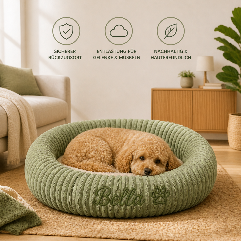 Personalisiertes Rundes Flauschiges Hundebett