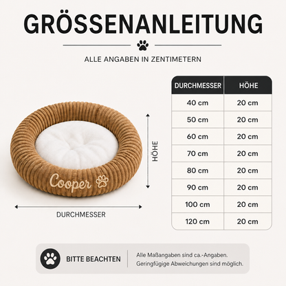 Personalisiertes Rundes Flauschiges Hundebett