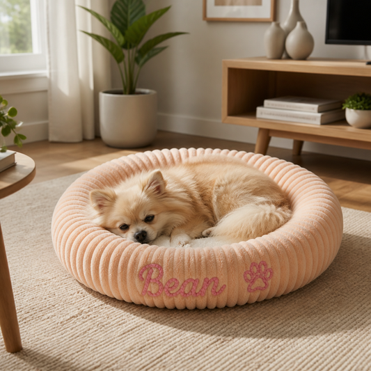 Personalisiertes Rundes Flauschiges Hundebett