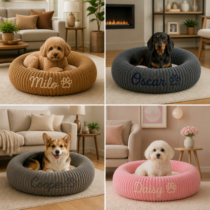 Personalisiertes Rundes Flauschiges Hundebett