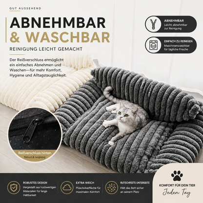 Flauschiges Wolken-Katzensofa mit weichen Seitenpolstern & Waschbarem