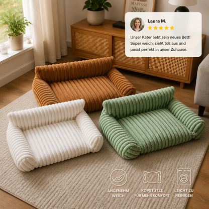 Flauschiges Wolken-Katzensofa mit weichen Seitenpolstern & Waschbarem