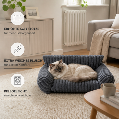 Flauschiges Wolken-Katzensofa mit weichen Seitenpolstern & Waschbarem